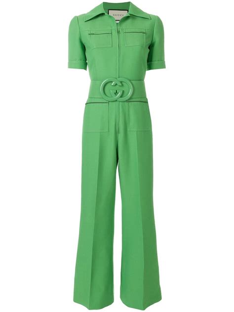 green jumpsuit gucci|Gucci green velvet suit.